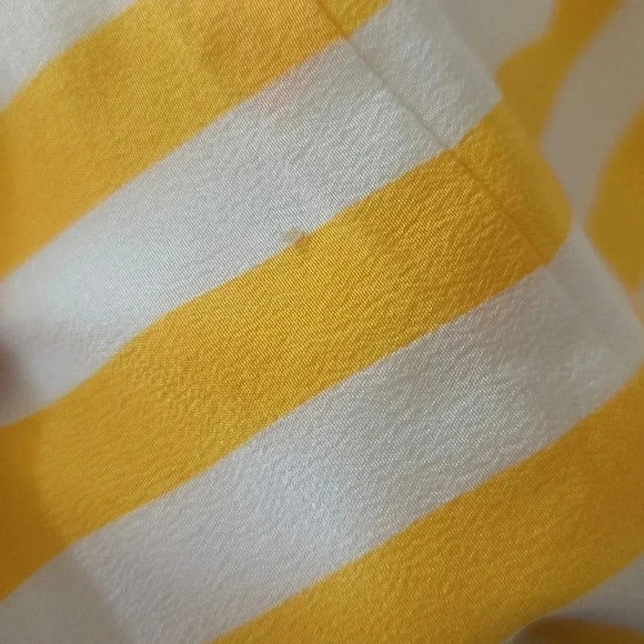 J. Crew Silk Blouson Dress in sunflower yellow and ivory stripe. - Picture 7 of 9